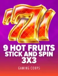 9 hot fruits stick and spin logo